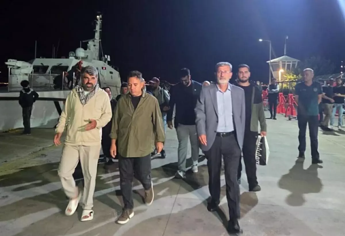 GAZZE'YE YARDIM GÖTÜREN GÖNÜLLÜLER EGE'DE ZOR ANLAR YAŞADI