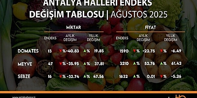 ANTALYA TİCARET BORSASI AĞUSTOS HAL ENDEKSİNİ AÇIKLADI