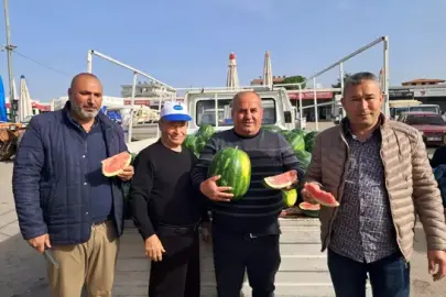 SERİK’TE SEZONUN İLK KARPUZU TEZGAHA ÇIKTI