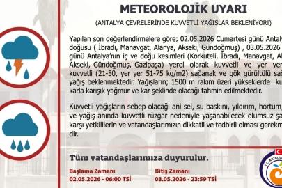 ANTALYA İÇİN HAFTA SONU YAĞIŞ ALARMI