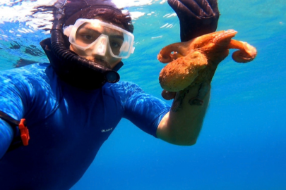 ANTALYA’DA DENİZİN ALTINDA RENKLİ DOSTLUK